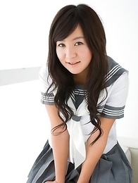 Natsuki Takahashi plays and takes skirt off to show behind